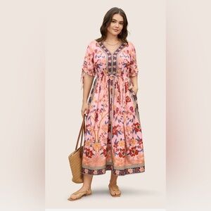 Bloomchic Boho maxi dress plus size  with pockets NWT